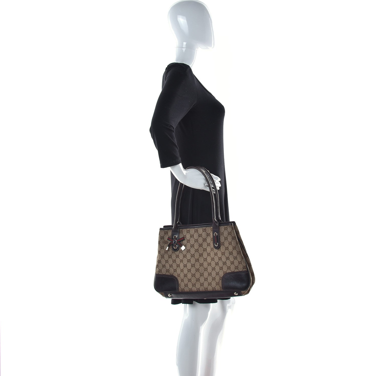 Gucci Monogram Medium Princy Tote Dark Brown 1 of 15