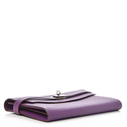 Hermes Chevre Mysore Kelly Longue Wallet Violet 4 of 7