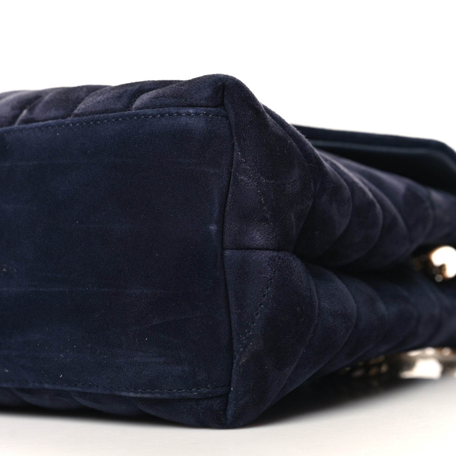 Saint Laurent Suede Calfskin Y Quilted Monogram Medium Loulou Chain Satchel Blue 10 of 10