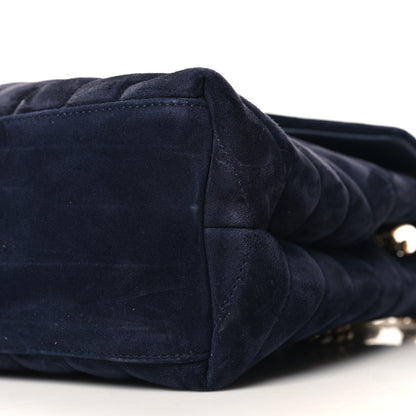 Saint Laurent Suede Calfskin Y Quilted Monogram Medium Loulou Chain Satchel Blue 10 of 10