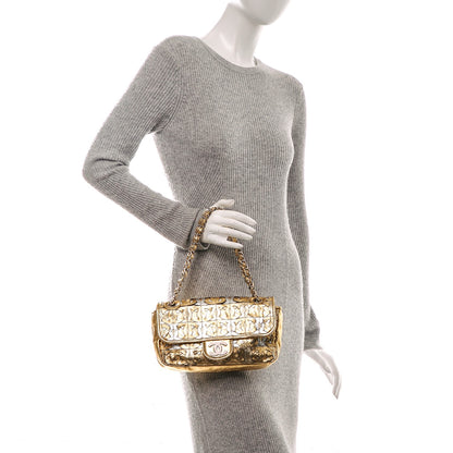 Chanel Metallic Crackled Calfskin Medium CC Mix Flap Gold 2 of 7