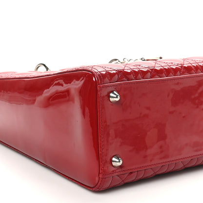 Christian Dior Patent Cannage Large Lady Dior Fuchsia 9 of 10