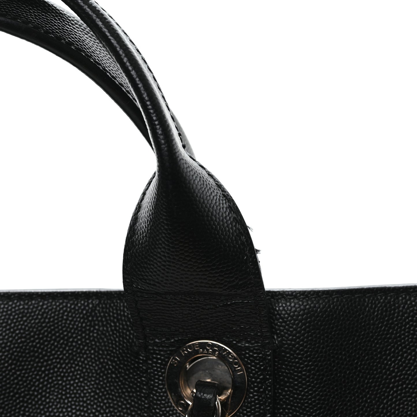 Caviar Medium Studded Deauville Tote Black