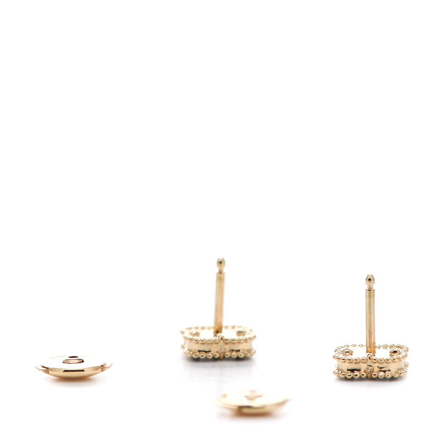 Van Cleef & Arpels 18K Yellow Gold Black Onyx Sweet Alhambra Earrings 3 of 5