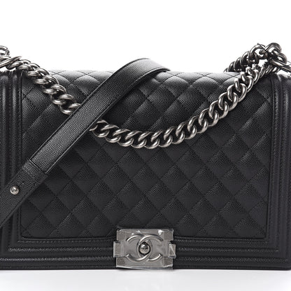 Chanel Caviar Quilted New Medium Boy Flap Black 7 of 9