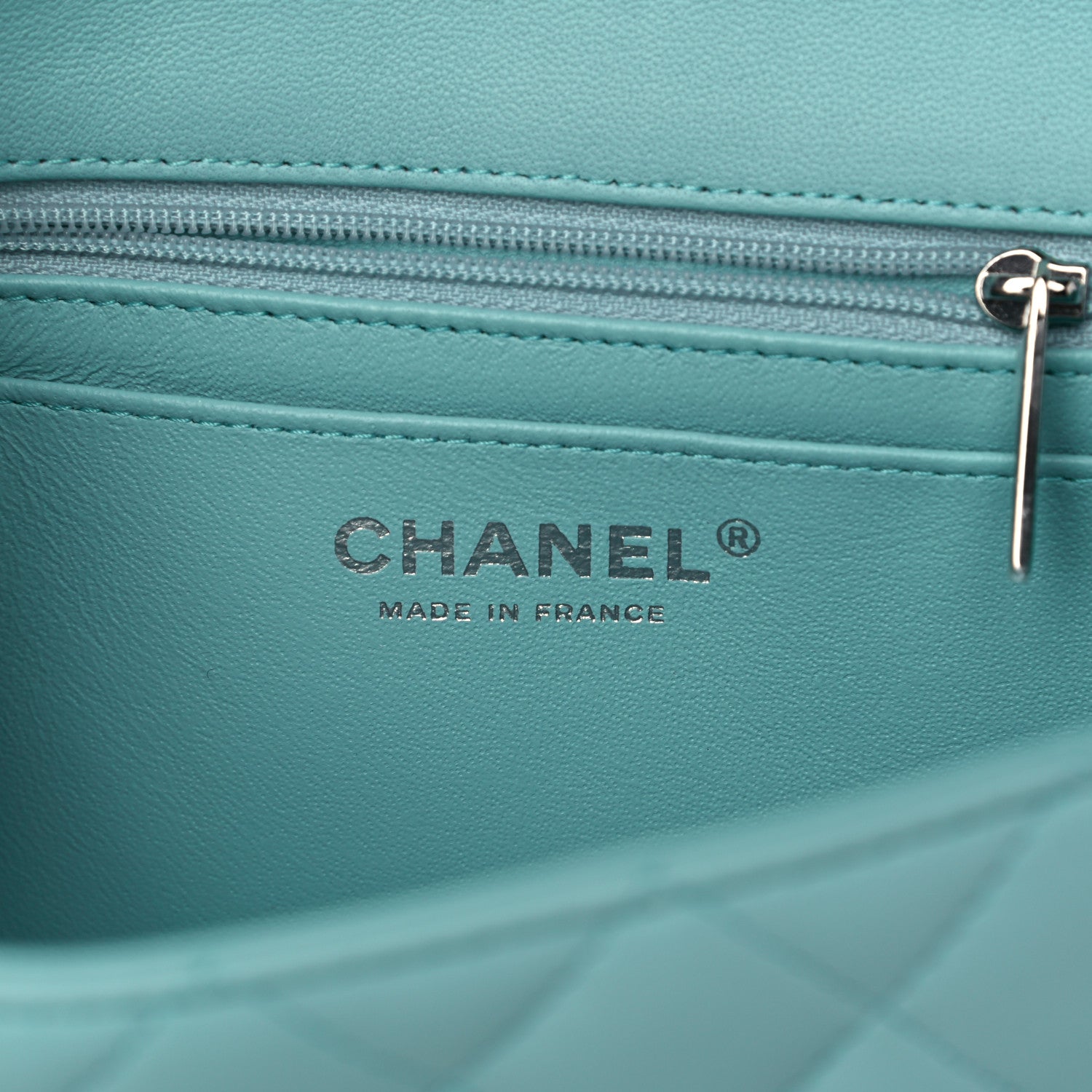 Chanel Lambskin Quilted Mini Rectangular Flap Light Blue 6 of 13