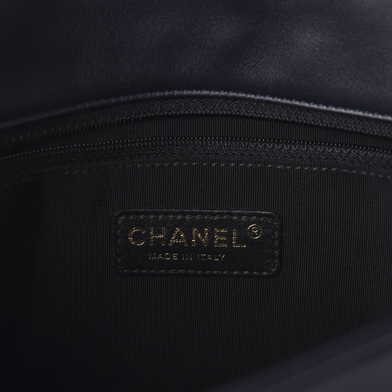 Chanel Lambskin Quilted Medium Graphic Flap Navy Black 6 of 10
