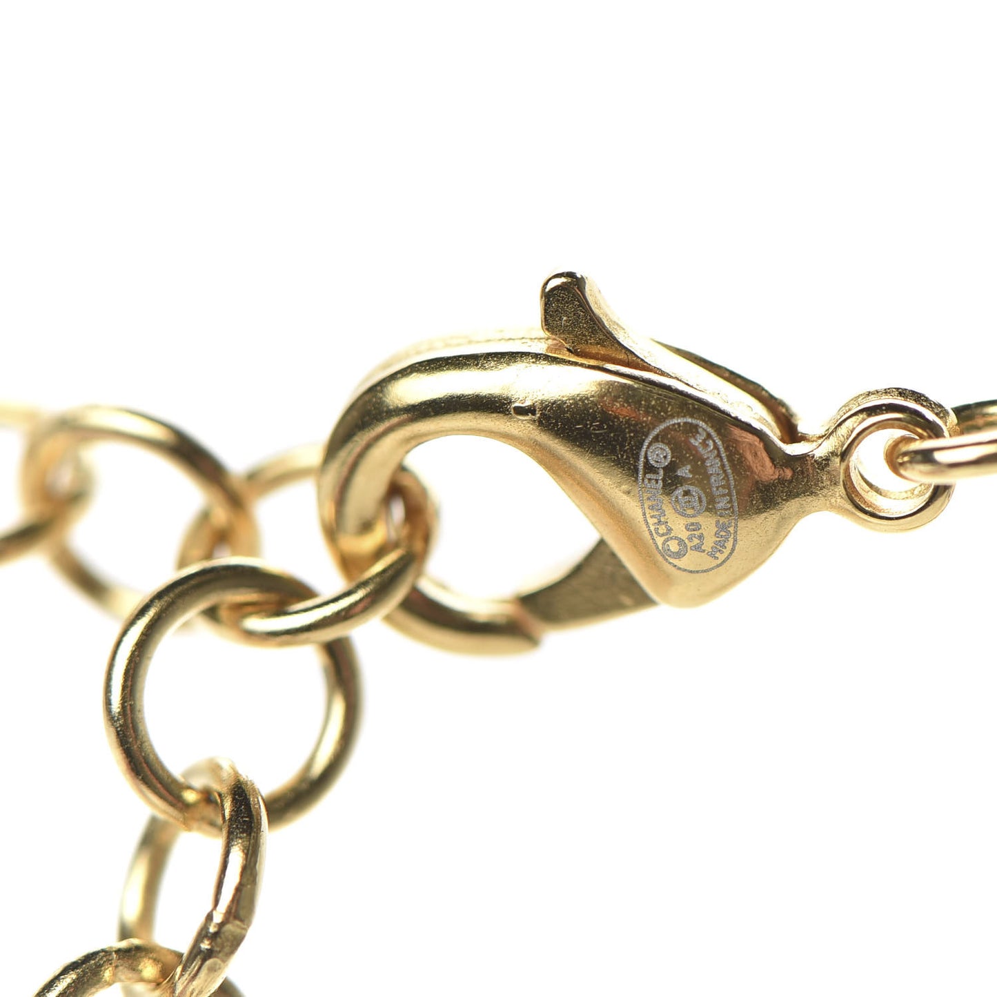 Crystal Pearl Perfume Bottle CC Necklace Gold
