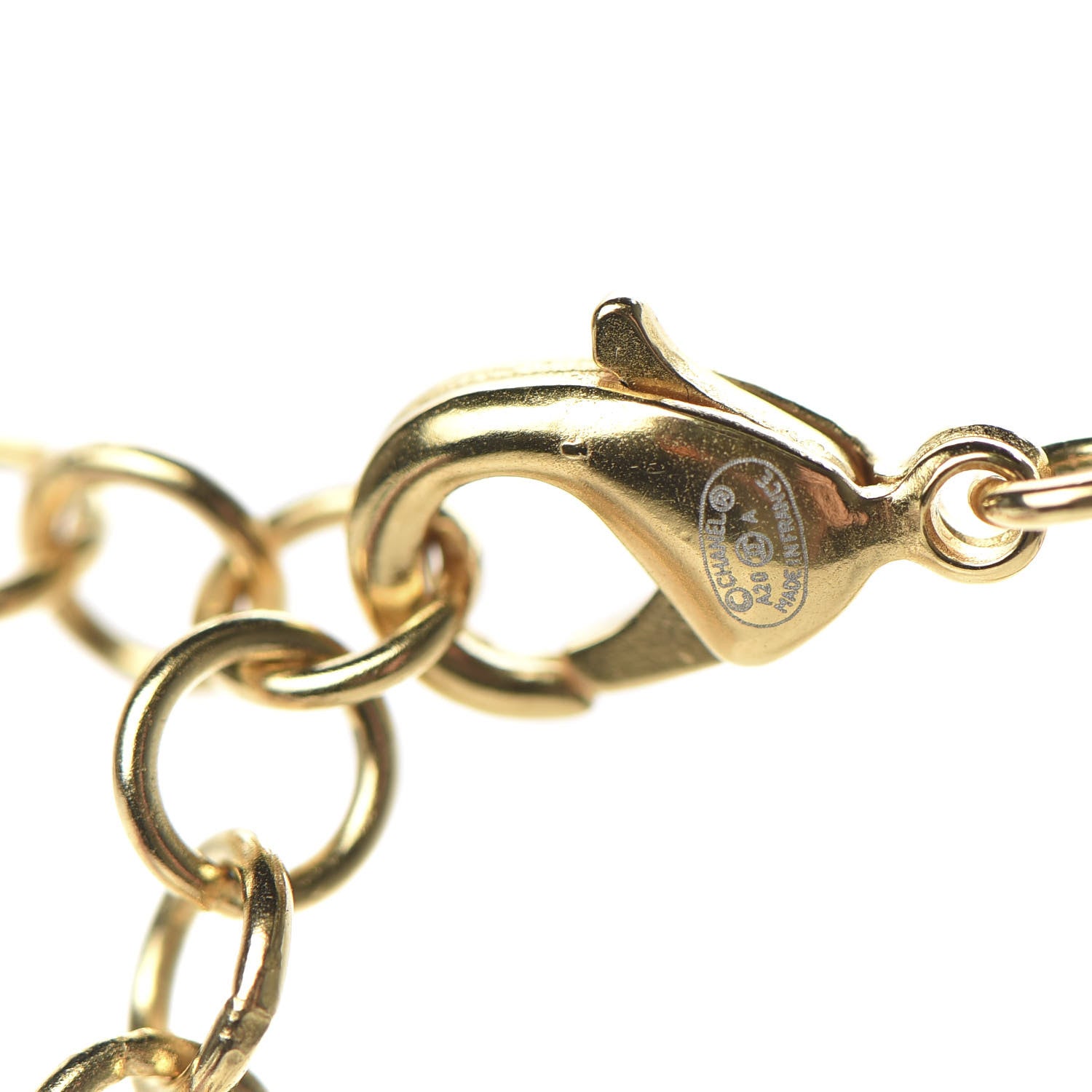 Chanel Crystal Pearl Perfume Bottle CC Necklace Gold 6 of 7