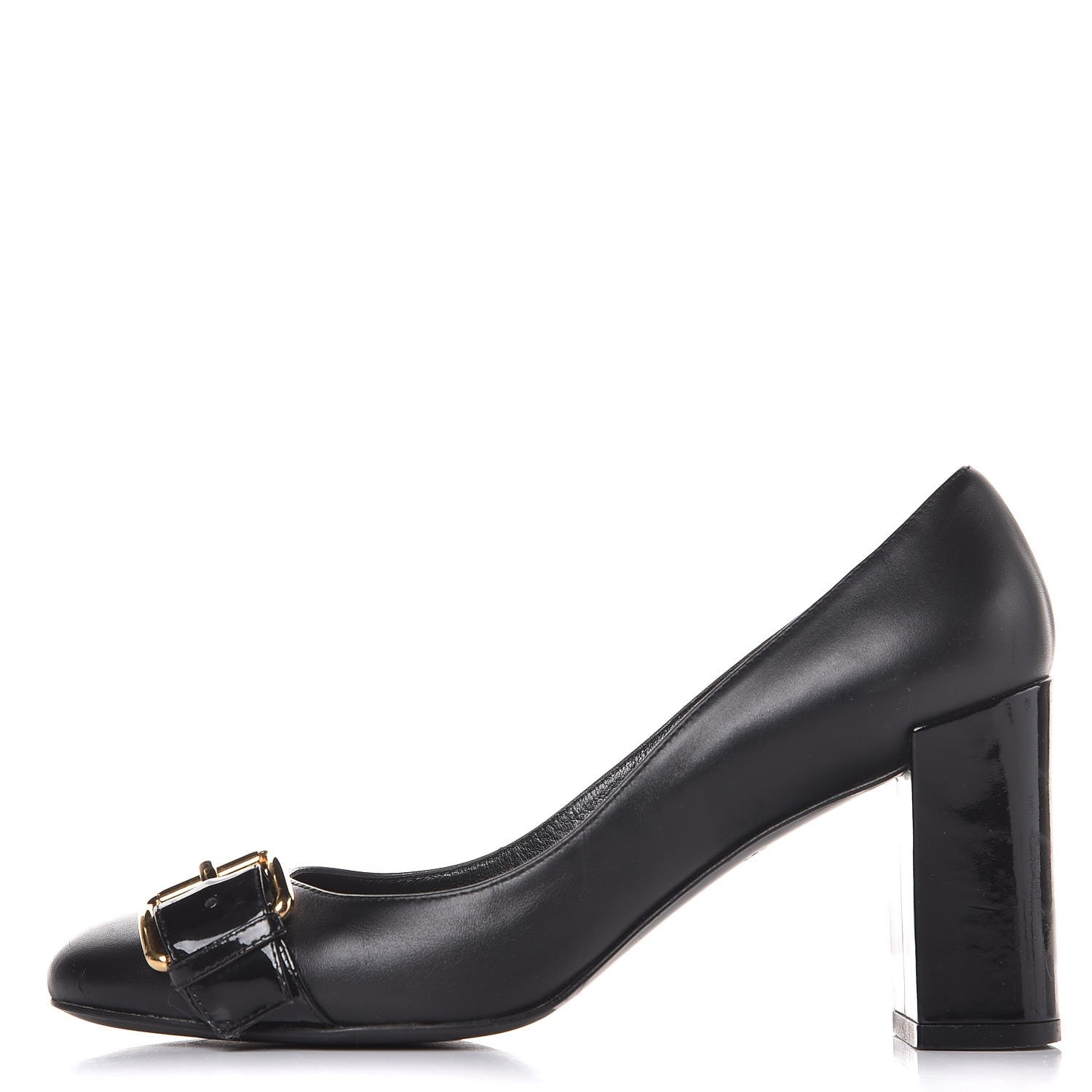 Louis Vuitton Calfskin Buckle Pumps 36.5 Black 1 of 10