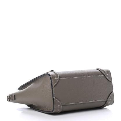 Celine Drummed Calfskin Nano Luggage Souris 3 of 4