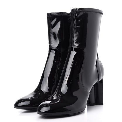Louis Vuitton Patent Silhouette Ankle Boots 38 Black 3 of 10