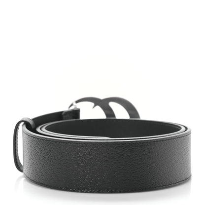 Gucci Textured Dollar Calfskin Nickel Double G 40mm Belt 85 34 Black 2 of 4