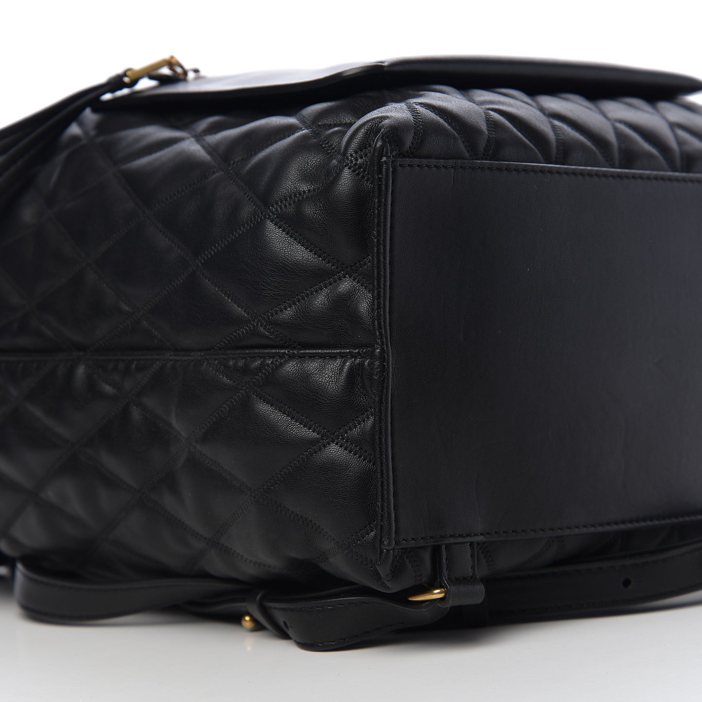 Rubberized Canvas Quilted Duo Backpack Black