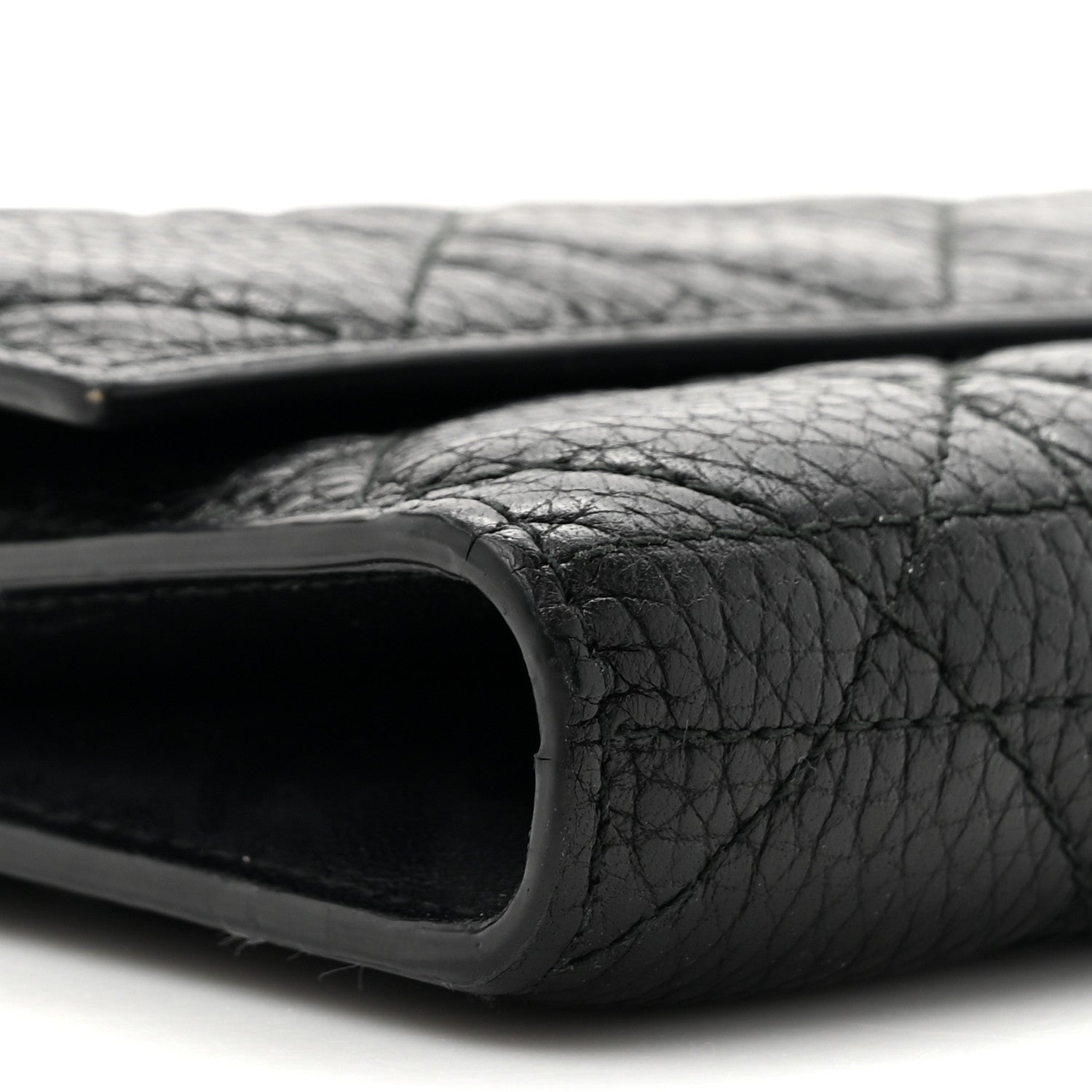 Christian Dior Grained Calfskin Cannage Lady Dior Rendezvous Chain Wallet Black 10 of 15