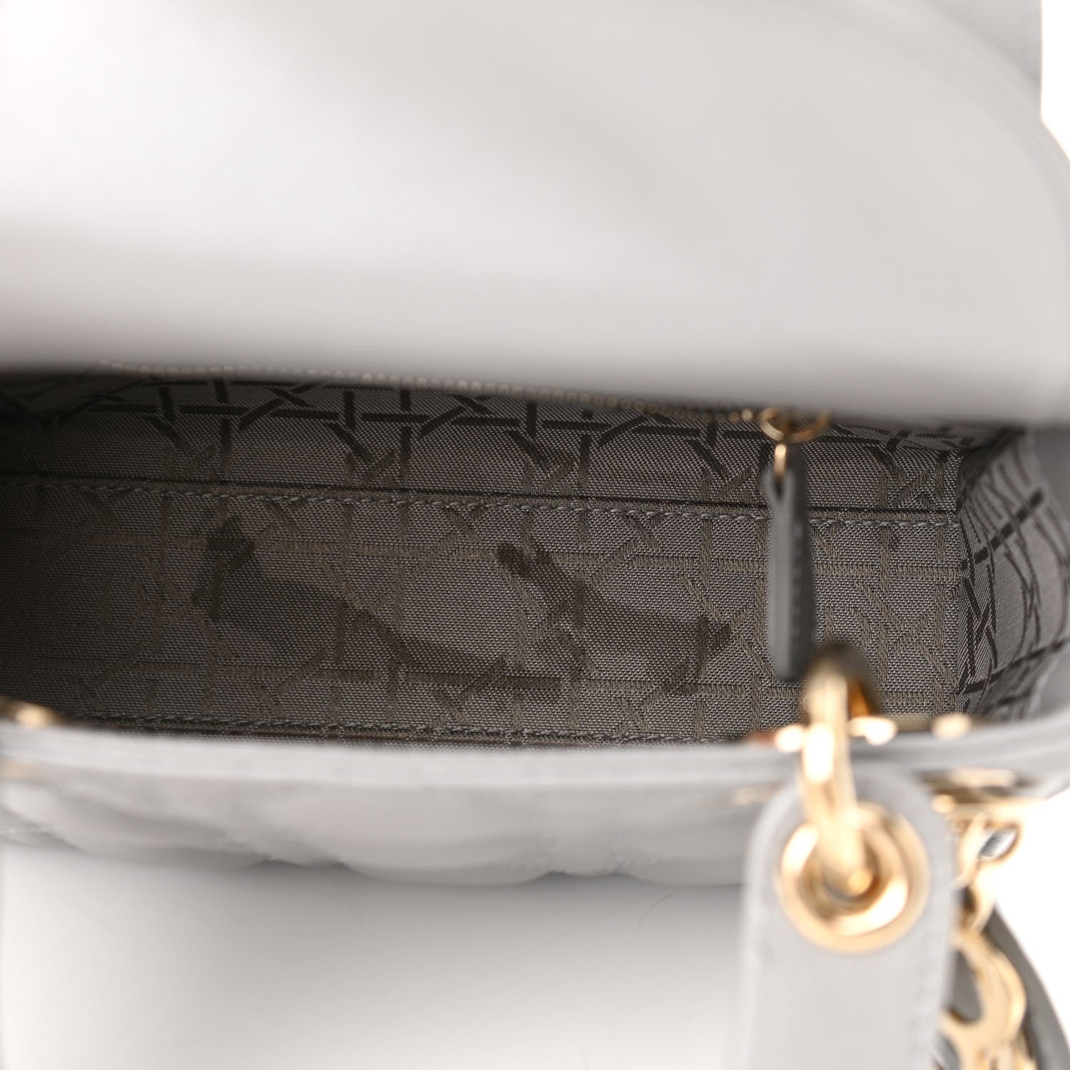 Christian Dior Metallic Lambskin Cannage Mini Lady Dior Grey 5 of 10