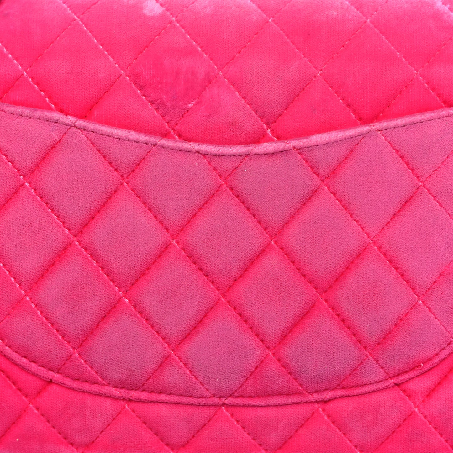 Velvet Quilted Medium Double Flap Pink