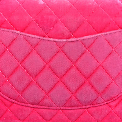 Chanel Velvet Quilted Medium Double Flap Pink 14 of 16