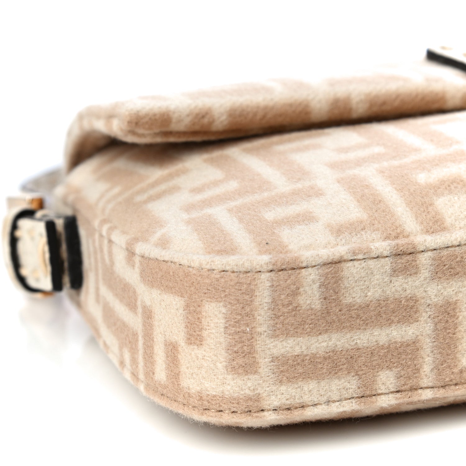 Fendi Wool Cuoio Romano Selleria FF 1974 Baguette 1997 Beige Cammello Camelia 9 of 11