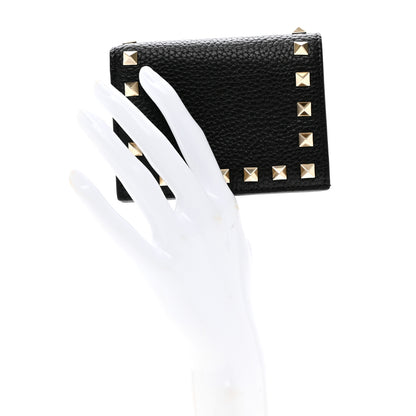 Valentino Garavani Calfskin Rockstud Bi-Fold Card Holder Black 2 of 6