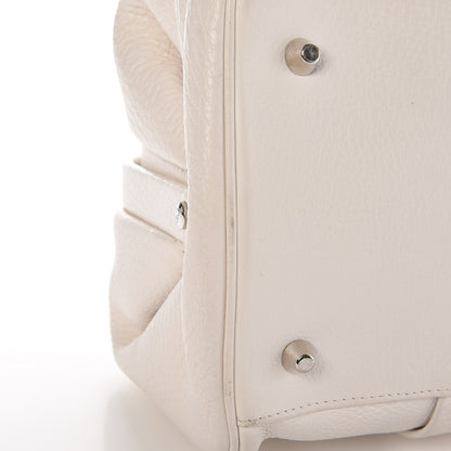Christian Dior Calfskin Buckle Frame Satchel White 8 of 9