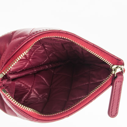 Chanel Lambskin Quilted Small Cosmetic Case Dark Pink 5 of 7