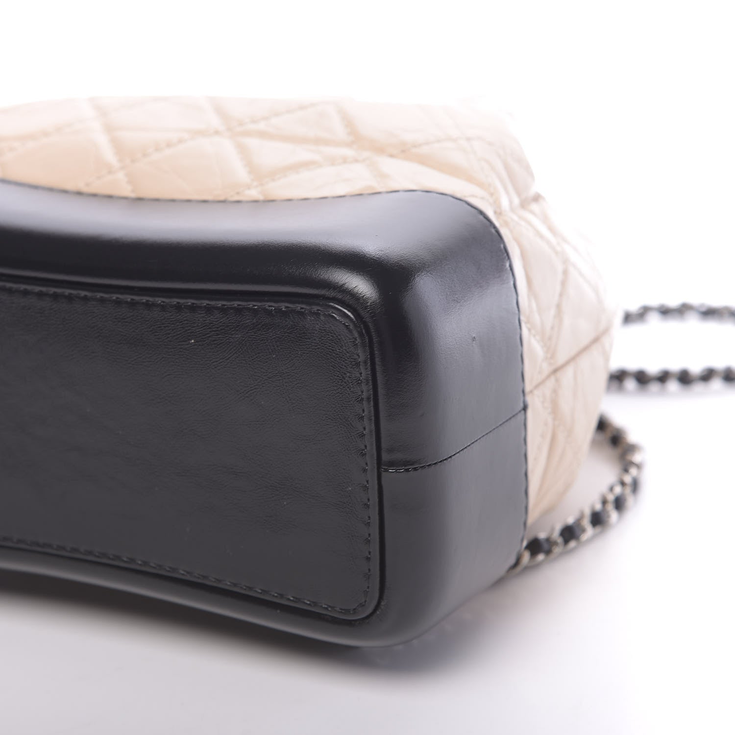 Chanel Aged Calfskin Quilted Small Gabrielle Backpack Beige Black 8 of 9