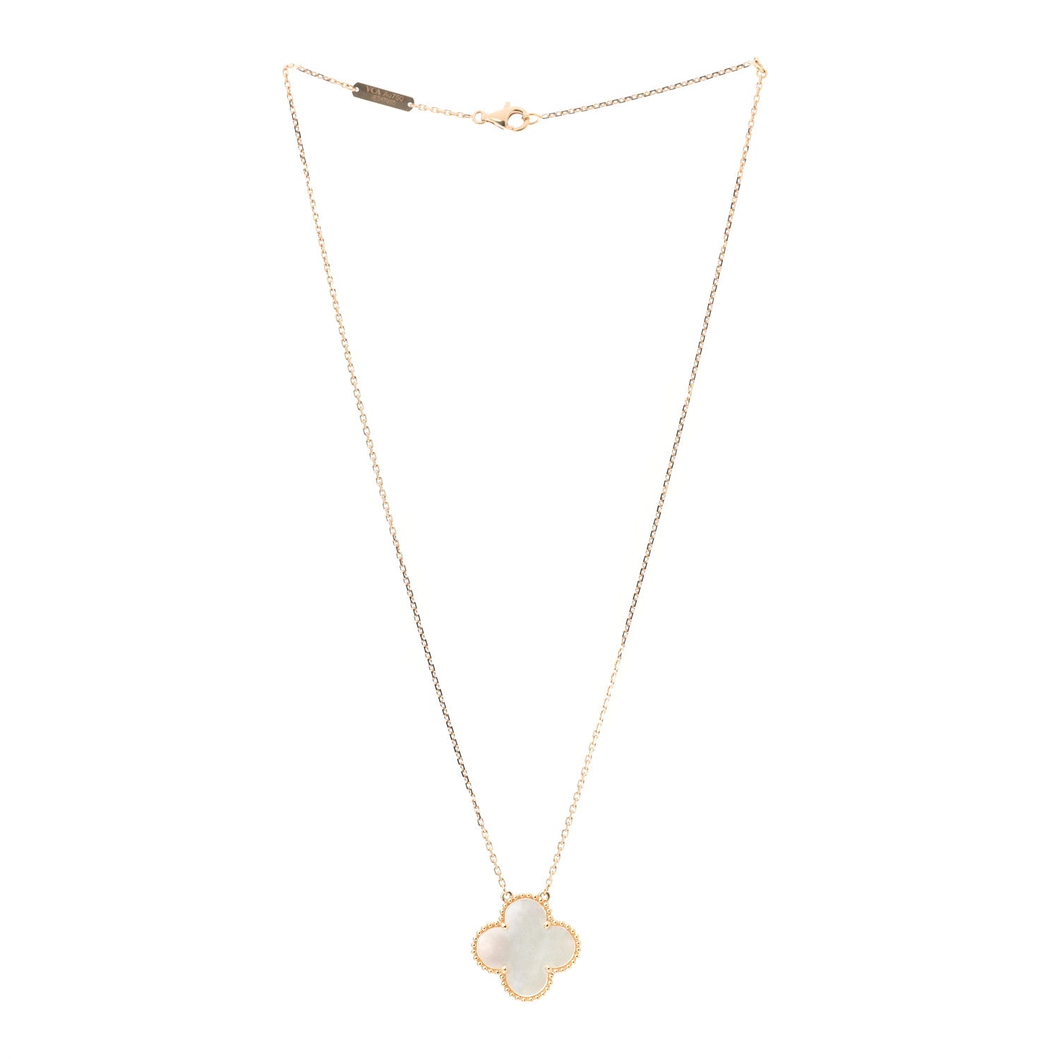 Van Cleef & Arpels 18K Rose Gold Mother of Pearl "Edition Ginza" Magic Alhambra Pendant Necklace 3 of 6
