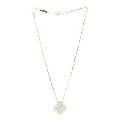 Van Cleef & Arpels 18K Rose Gold Mother of Pearl "Edition Ginza" Magic Alhambra Pendant Necklace 3 of 6