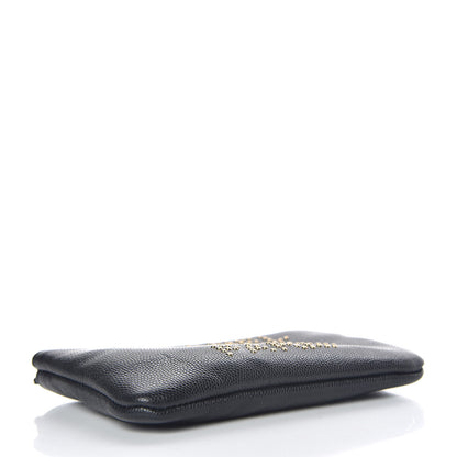 Chanel Caviar Studded Deauville Cosmetic Pouch Black 4 of 8