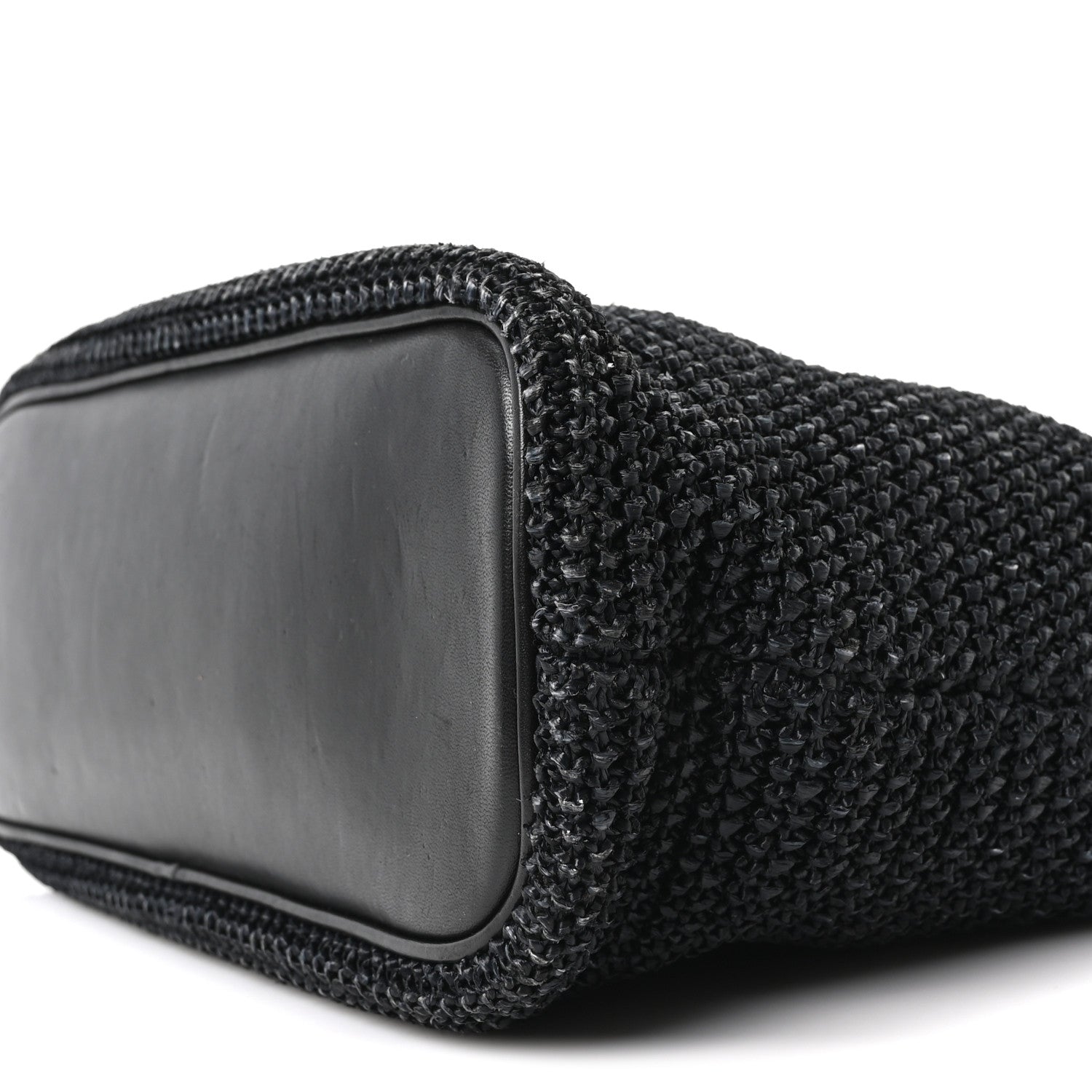 Saint Laurent Calfskin Raffia Mini Tote Black 9 of 9