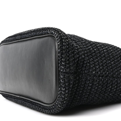 Saint Laurent Calfskin Raffia Mini Tote Black 9 of 9