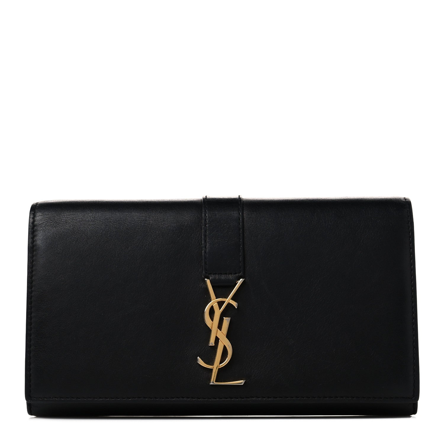 Saint Laurent Calfskin Monogram Large Flap Wallet Black 1 of 11