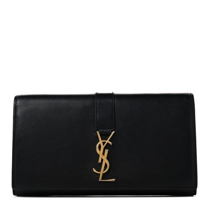 Saint Laurent Calfskin Monogram Large Flap Wallet Black 1 of 11