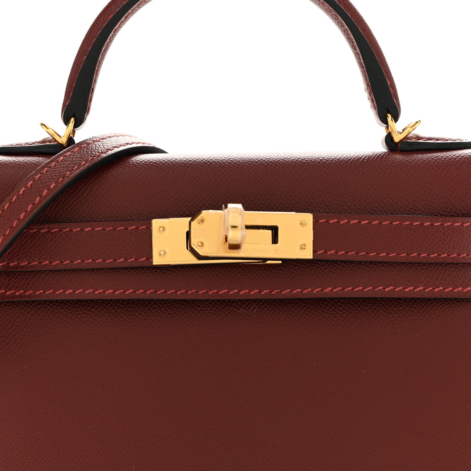 Hermes Madame Calfskin Mini Kelly Sellier 20 Rouge H 5 of 11