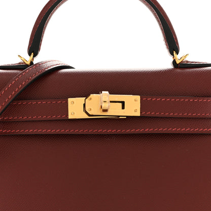 Hermes Madame Calfskin Mini Kelly Sellier 20 Rouge H 5 of 11
