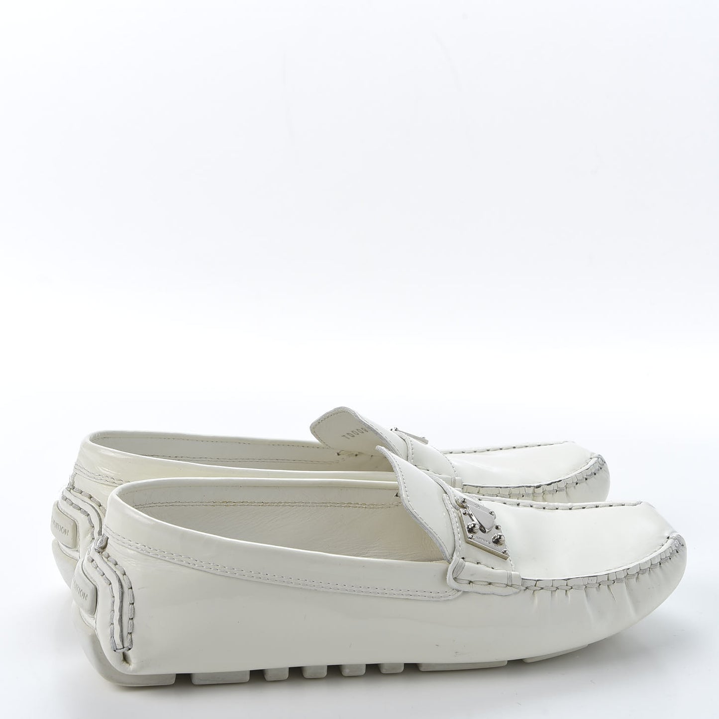 Patent Calfskin Oxford Loafers 37.5 White