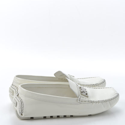 Louis Vuitton Patent Calfskin Oxford Loafers 37.5 White 4 of 9