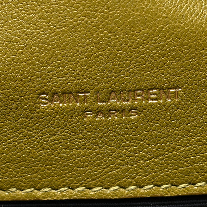 Saint Laurent Sheepskin Matelasse Chevron Monogram Medium College Bag Olive 5 of 10