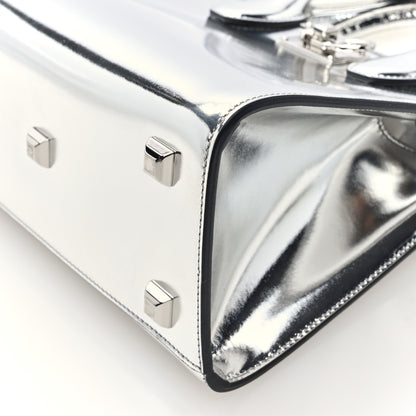 Salvatore Ferragamo Metallic Calfskin Small The Studio Box Bag Argento 9 of 9