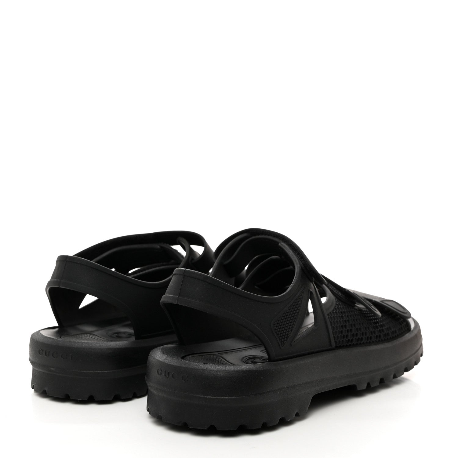 Gucci Rubber Honeycomb Mens Sandals 7 Black 5 of 8