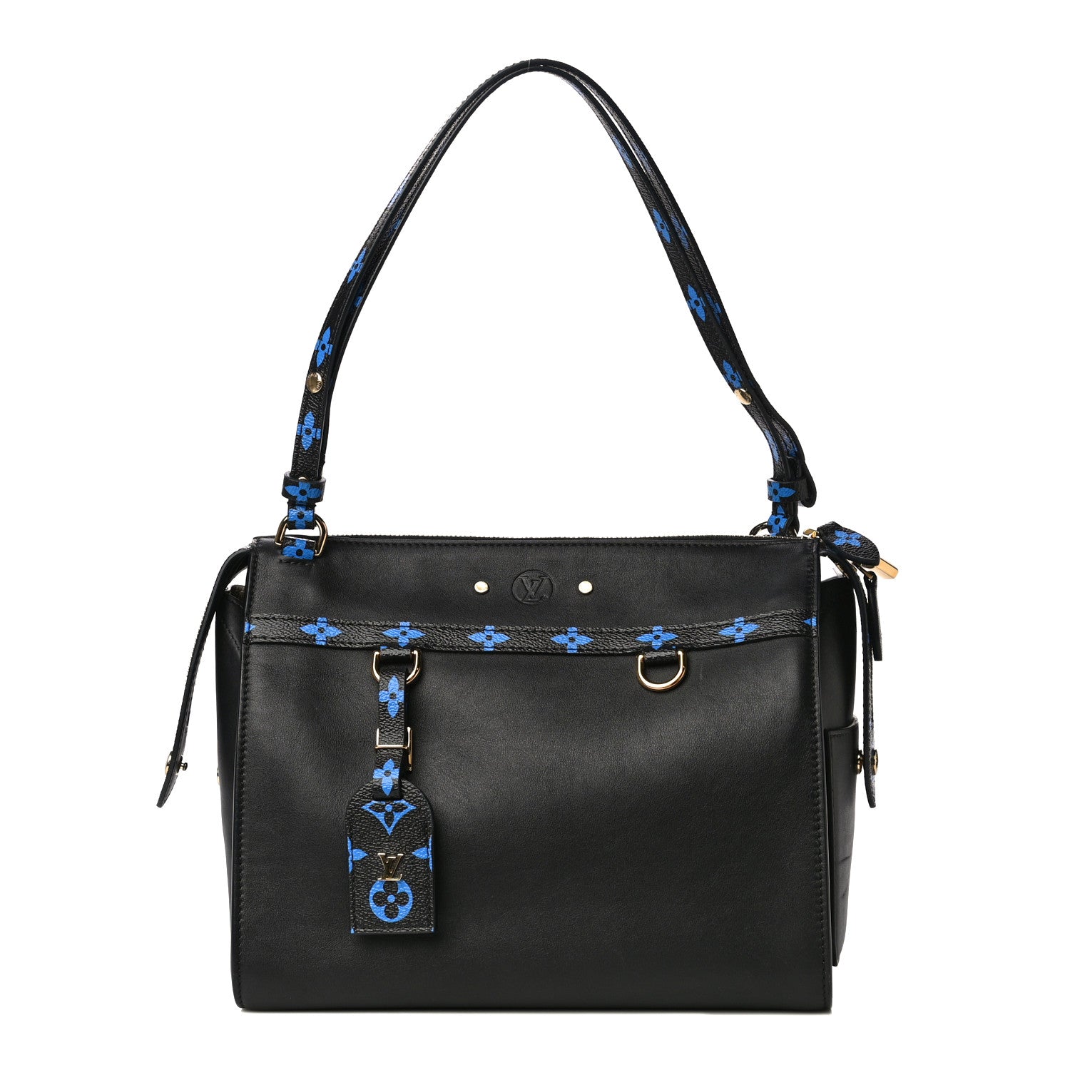 Louis Vuitton Smooth Calfskin Colored Monogram Speedy Amazon MM Blue Black 1 of 17