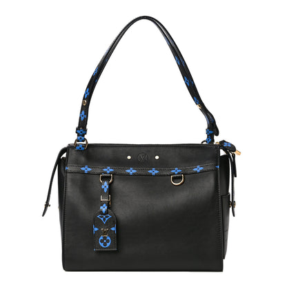 Louis Vuitton Smooth Calfskin Colored Monogram Speedy Amazon MM Blue Black 1 of 17