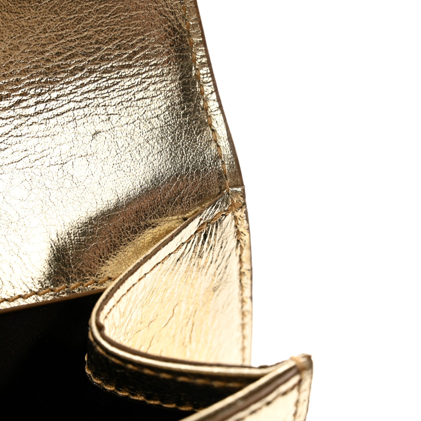 Metallic Calfskin Monogram Large Belle De Jour Clutch Gold