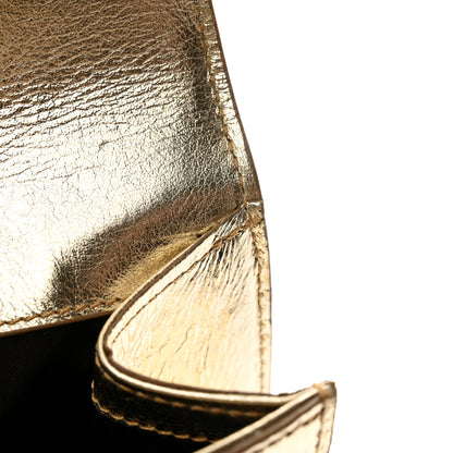 Saint Laurent Metallic Calfskin Monogram Large Belle De Jour Clutch Gold 8 of 9