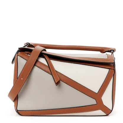 Loewe Calfskin Small Graphic Puzzle Bag Ghost Soft White 1 of 10