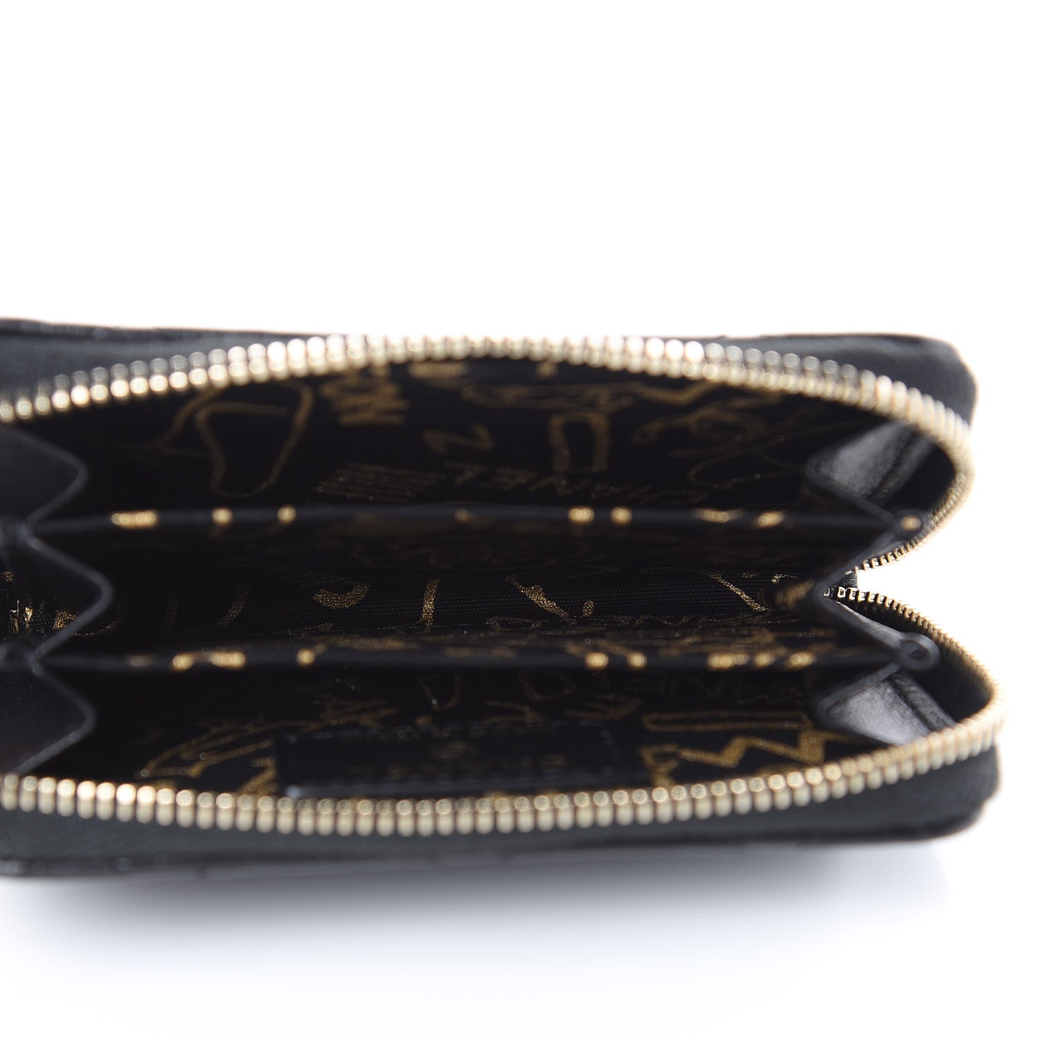 Chanel Lambskin Quilted Zip Around Coin Purse Wallet Black 5 of 7