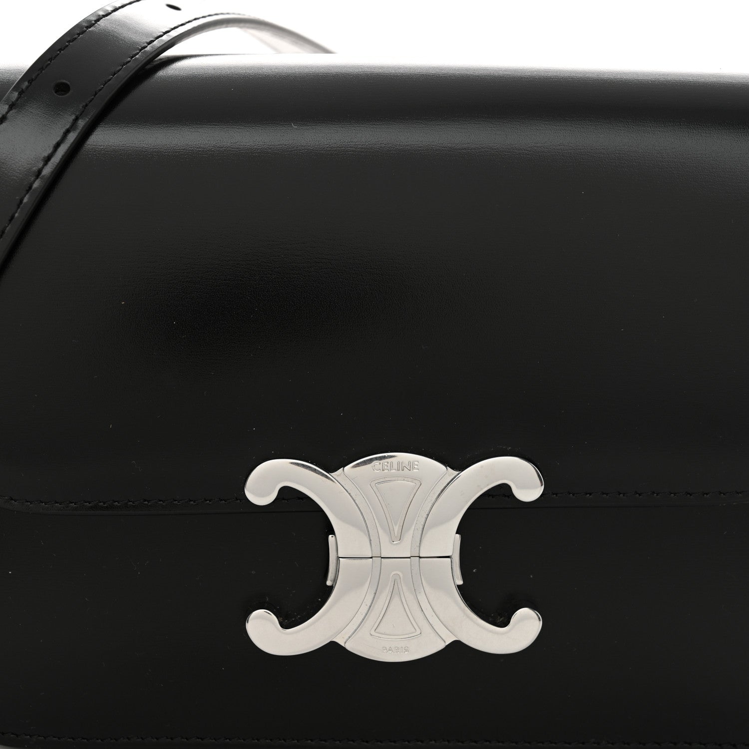 Celine Shiny Calfskin Teen Triomphe Black 9 of 13