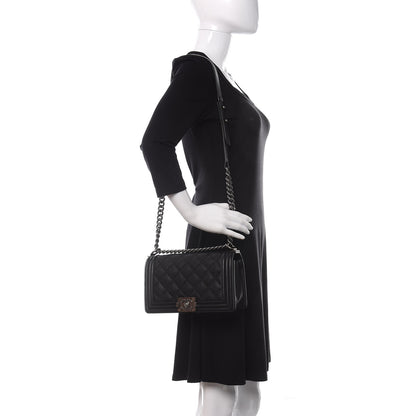 Chanel Calfskin Double Stitch Medium Boy Flap Black 2 of 12