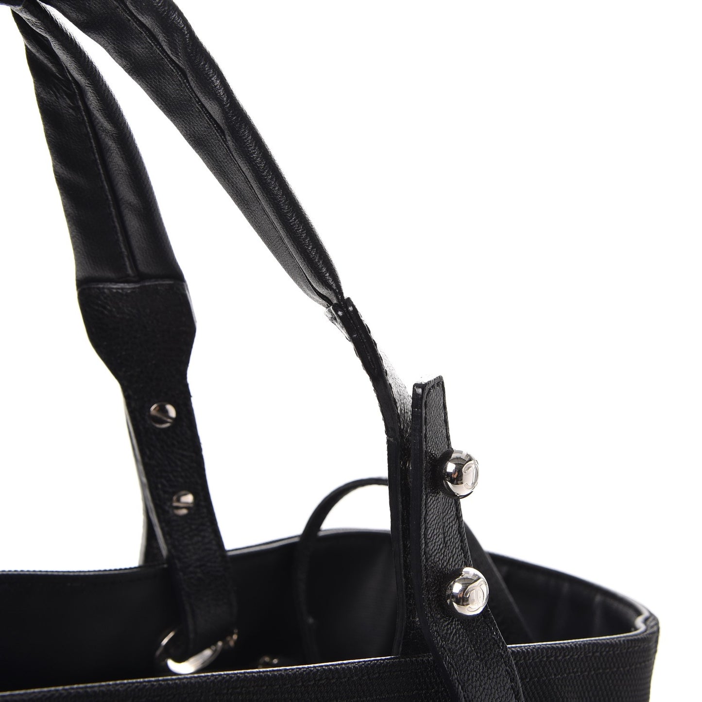 Coated Canvas Large Paris Biarritz Tote Black